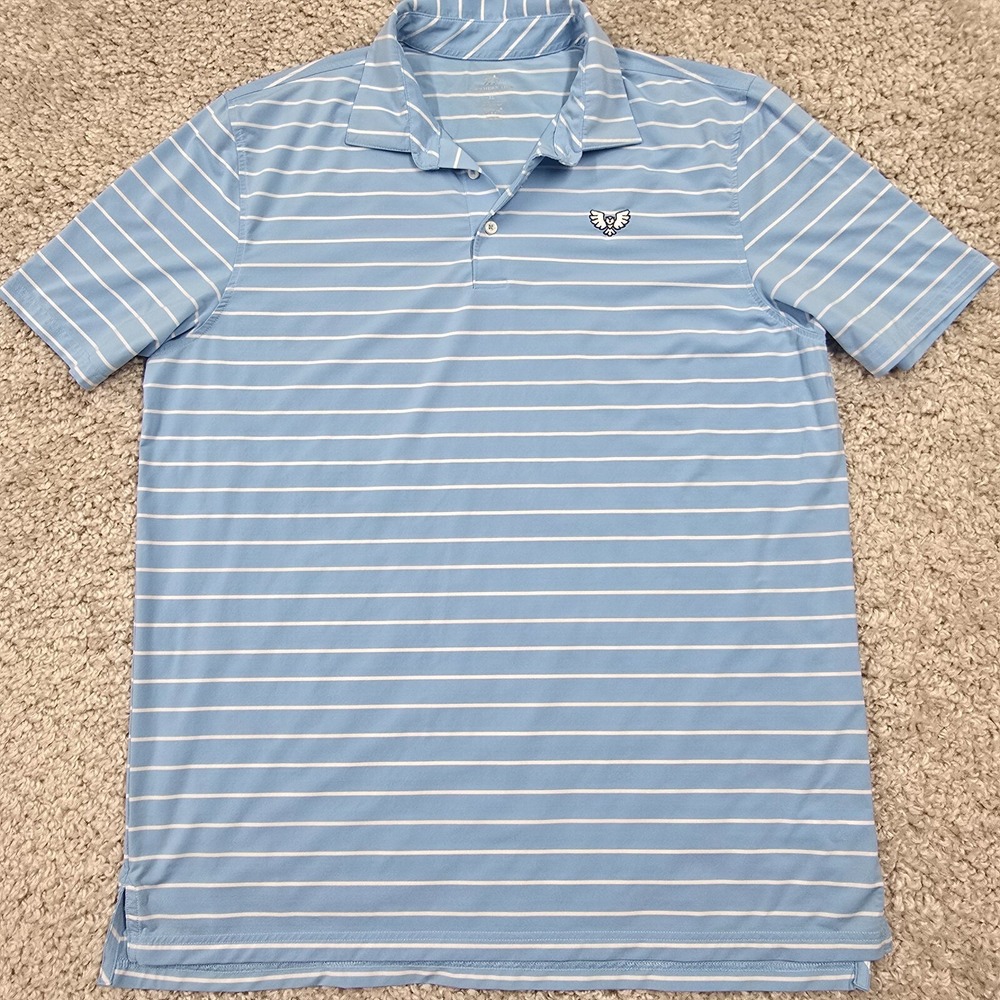 Southern Tide Brrr Performance Polo Mens XL Blue Striped Cooling Coastal Classic